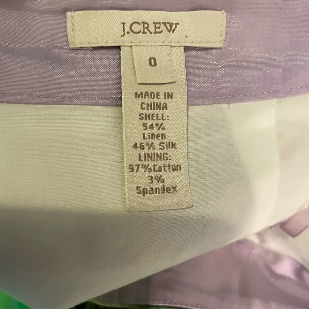 J. Crew Linen Silk Fleurette Pencil Skirt